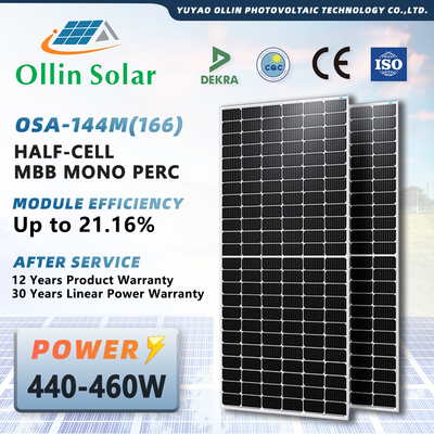 কেনা OLLIN সোলার হাফ সেল সোলার প্যানেল 445W 450W 455W 460W সৌর শক্তি প্যানেল online manufacture