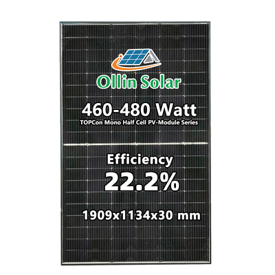 টপকন এন টাইপ 480W এন টাইপ মনোক্রিস্ট্যালাইন সোলার প্যানেল